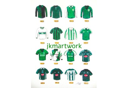 Plymouth Argyle FC Retro Shirts Wall Art Print